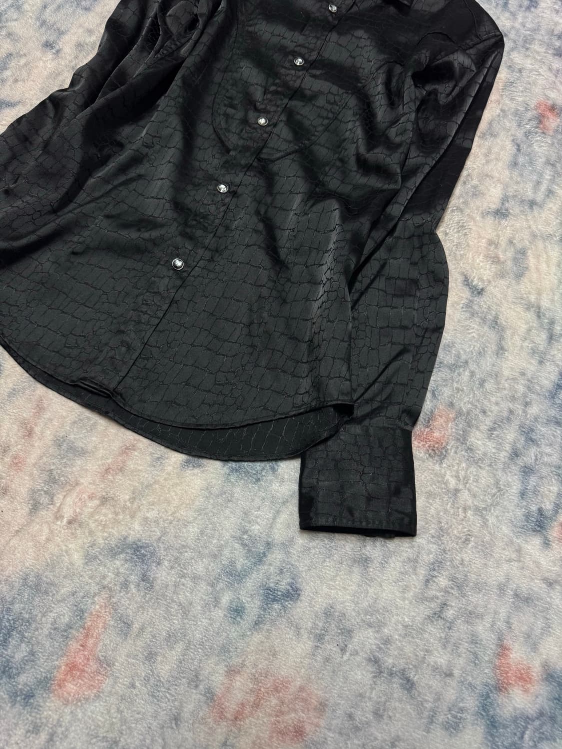 Tornado mart black satin croco western s 상품이미지6