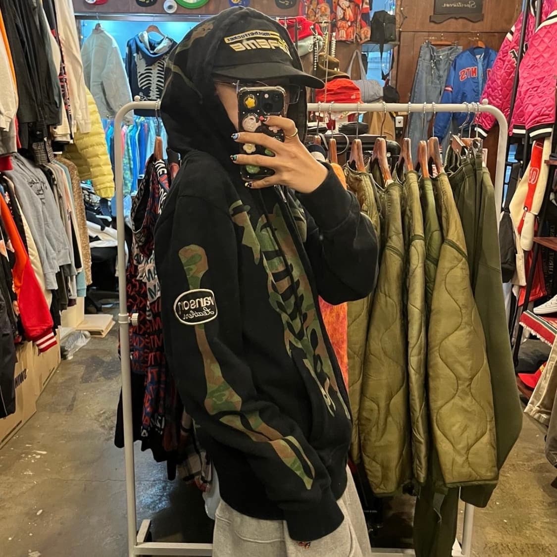 밴슨 레더 본 카모 후드 집업 상품이미지5