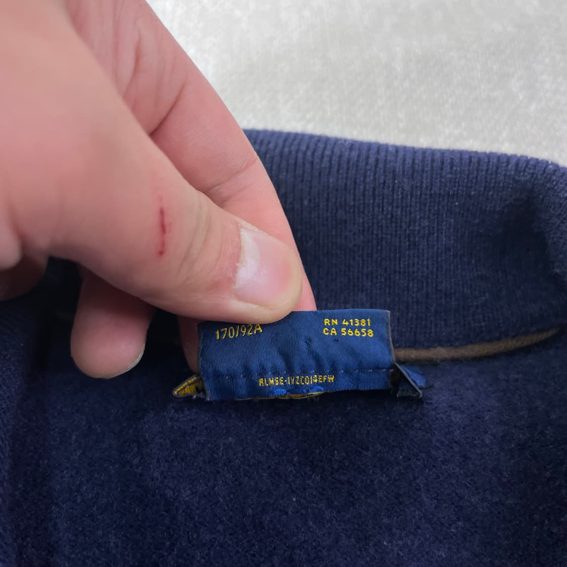 95 폴로랄프로렌 엘보우 패치 울 반집업 니트 상품이미지3