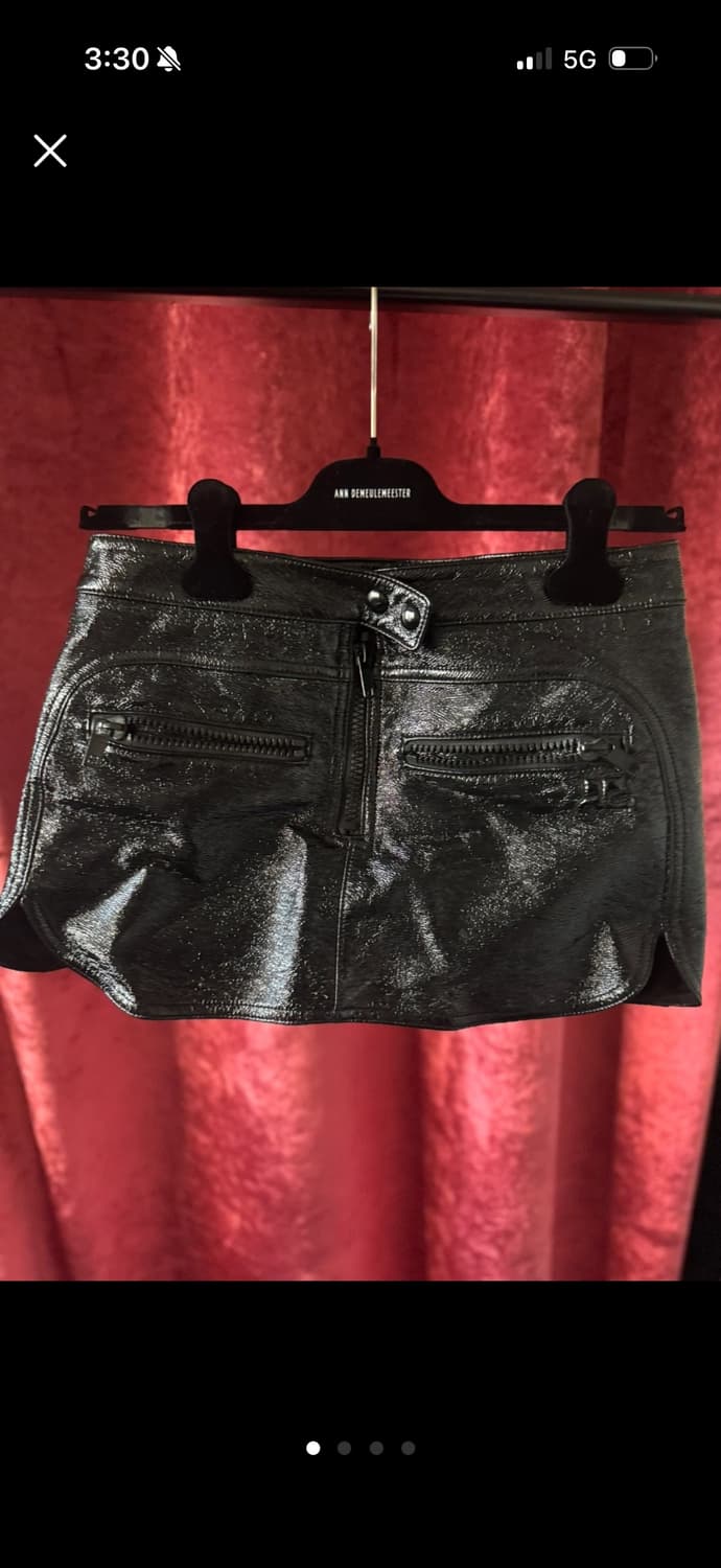 Courreges  블랙 에나멜 미니 스커트 38 상품이미지1