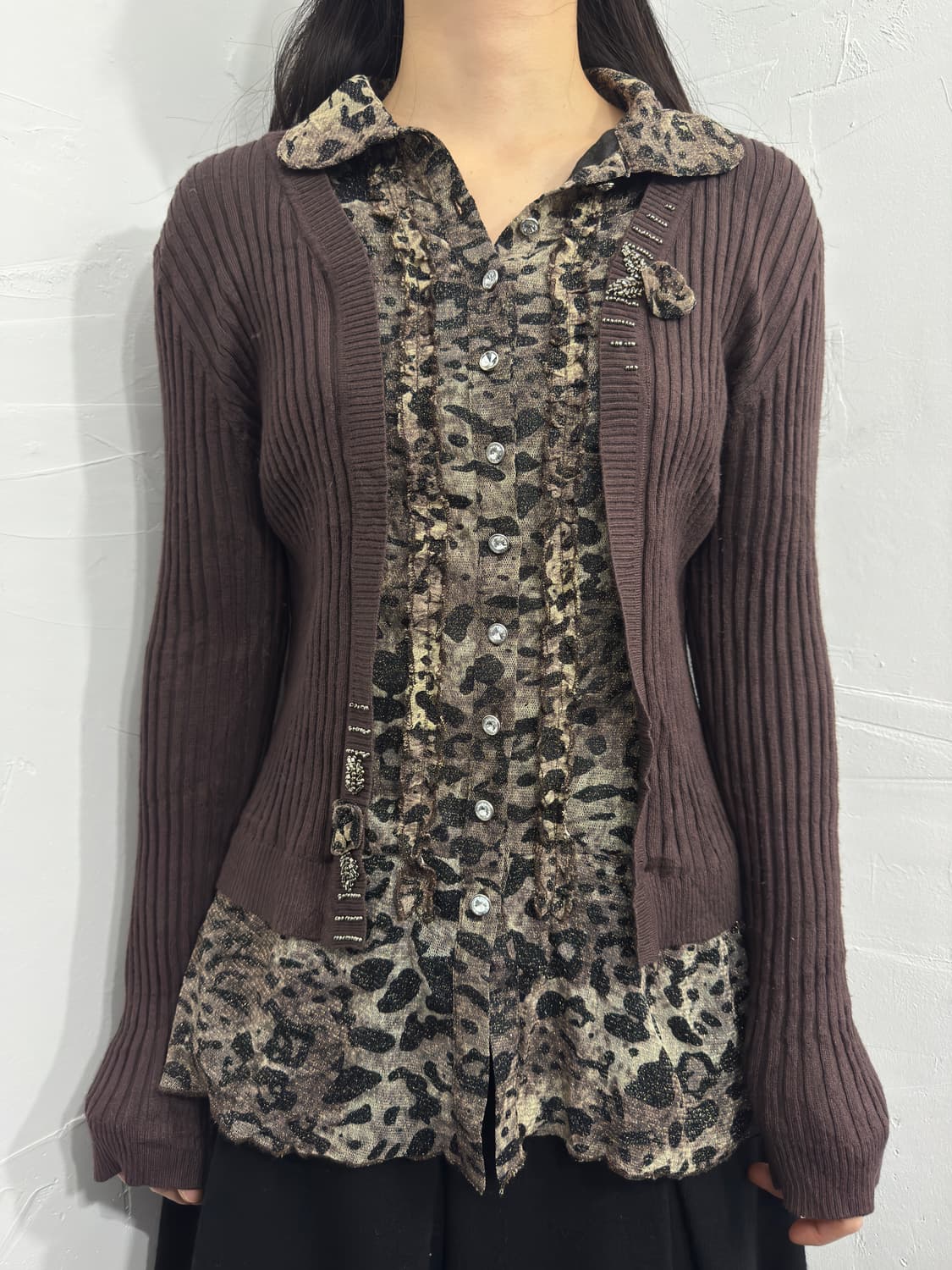 respighi leopard shirt layered top 상품이미지1