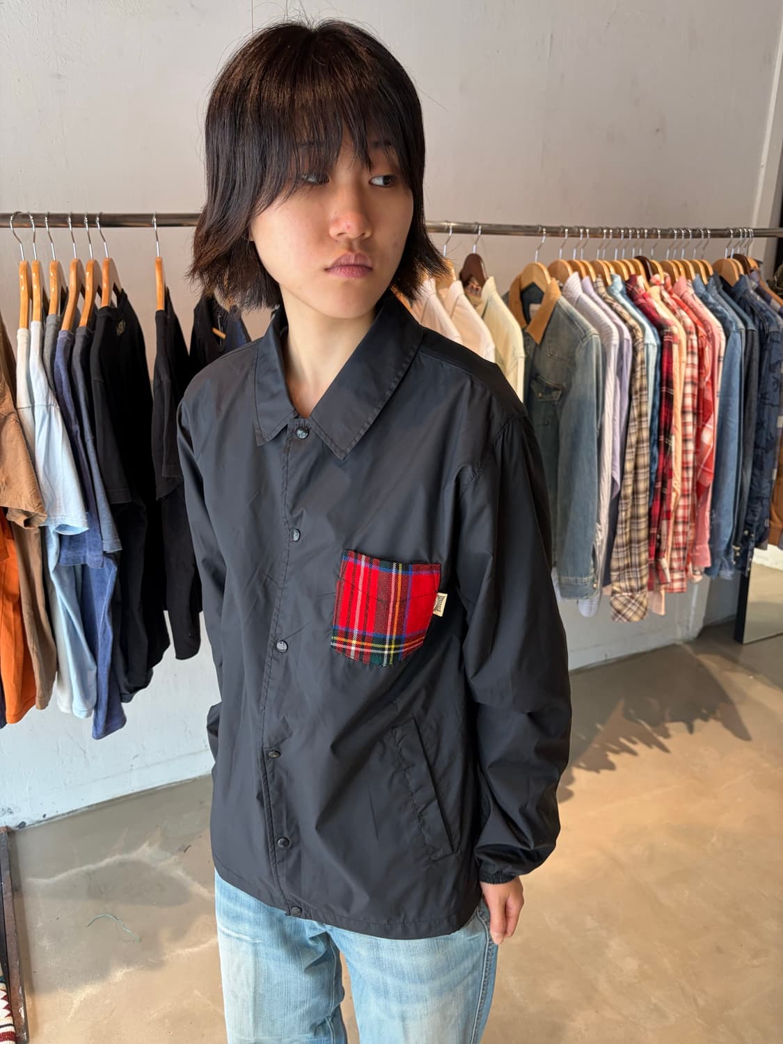 Lonsdale 체크 포켓 코치 자켓 M 상품이미지1