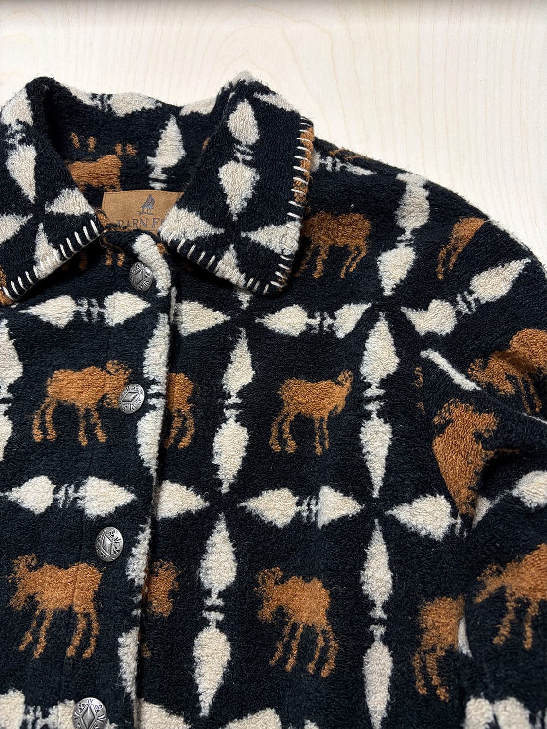 80s USA 말 그래픽 플리스 자켓 상품이미지5