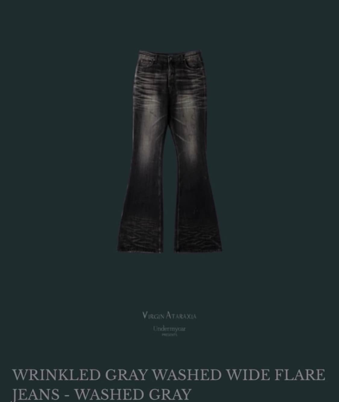 Undermycar wrinkled gray washed flare 상품이미지1