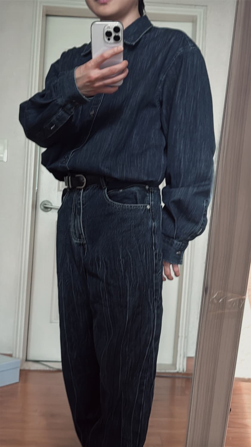 엘무드 - 타임리스 데님 셔츠 (인디고/44) *새상품* 상품이미지8