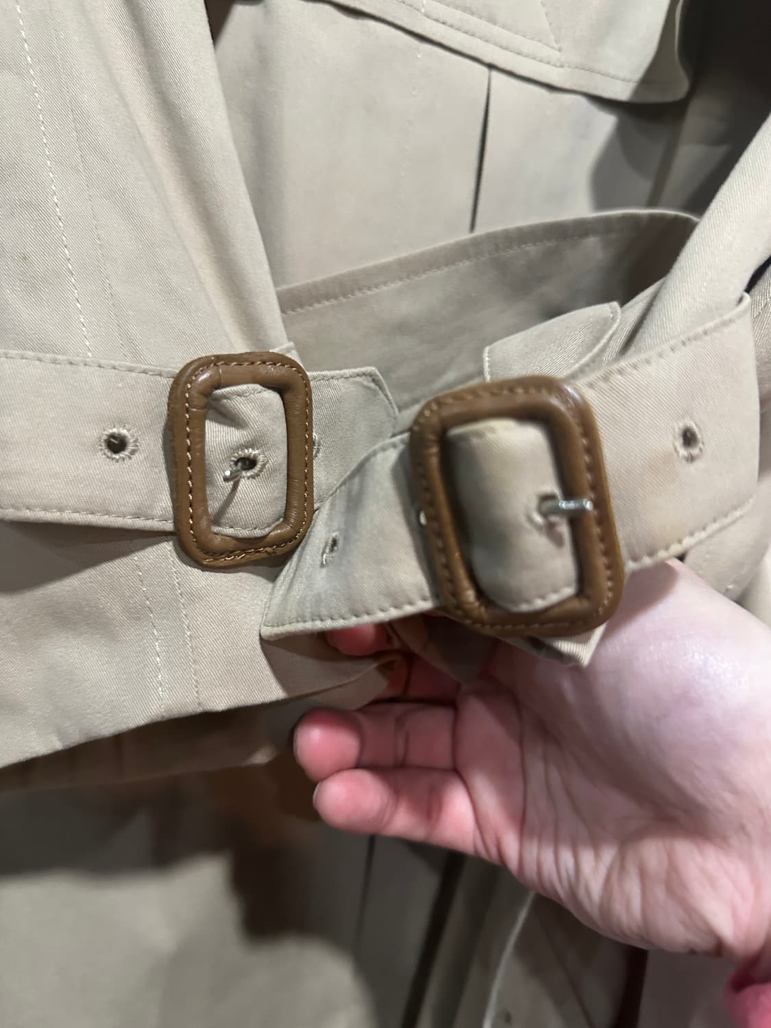 버버리 노바체크 여성더블트렌치코트 내피있음 상품이미지4