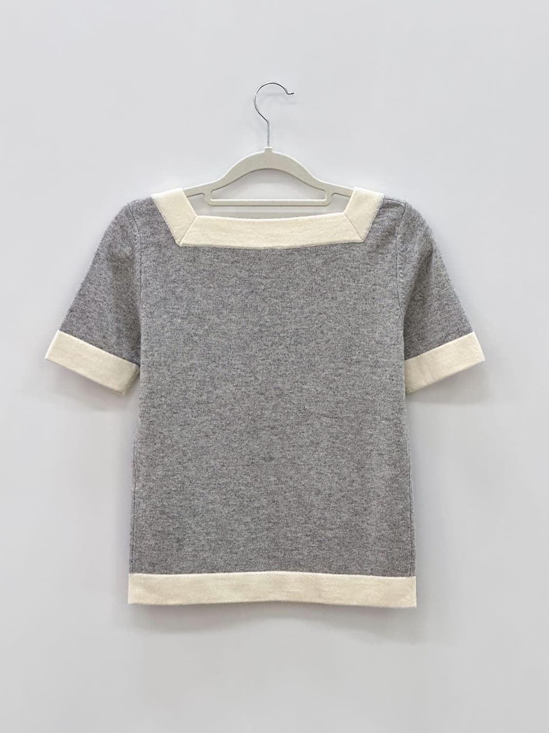 courreges / 꾸레쥬 그레이 울&캐시미어 스퀘어 넥 니트  상품이미지2