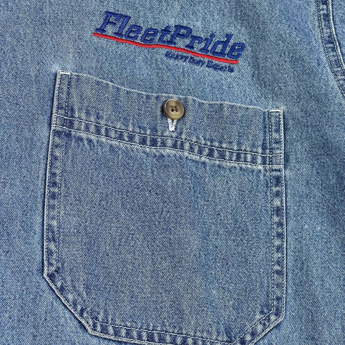 VTG 빈티지 자수 포켓 데님셔츠 (실측 XL) 상품이미지3