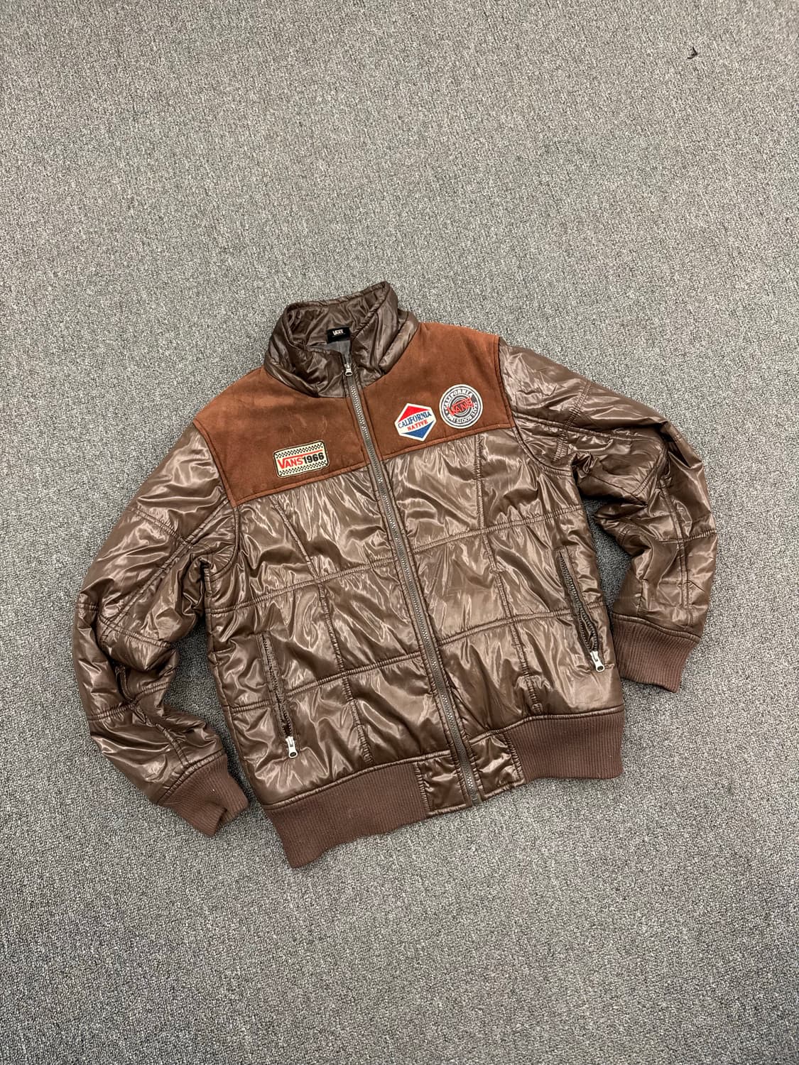 LL)반스 빈티지 패치 브라운 패딩 봄버 자켓(수선) 상품이미지2