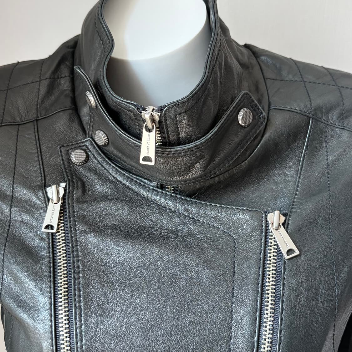 VOV 빈티지 더블 집업 레더 자켓 상품이미지3