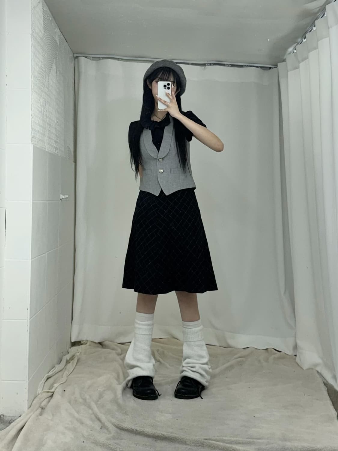 무채색 그레이 니혼진 프레피 코디세트  상품이미지2