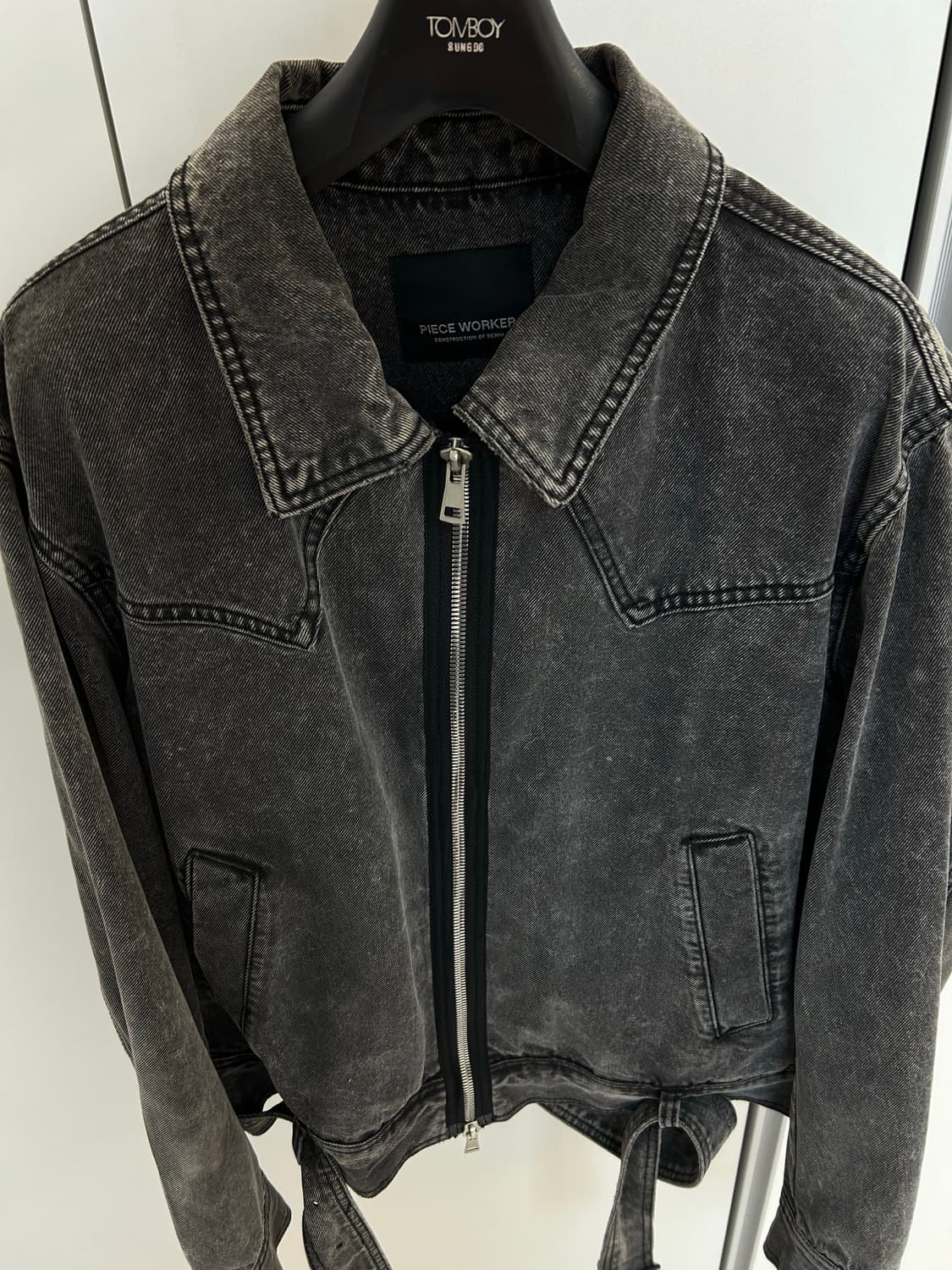 피스워커 웨스턴 벨트 자켓 블랙 상품이미지1