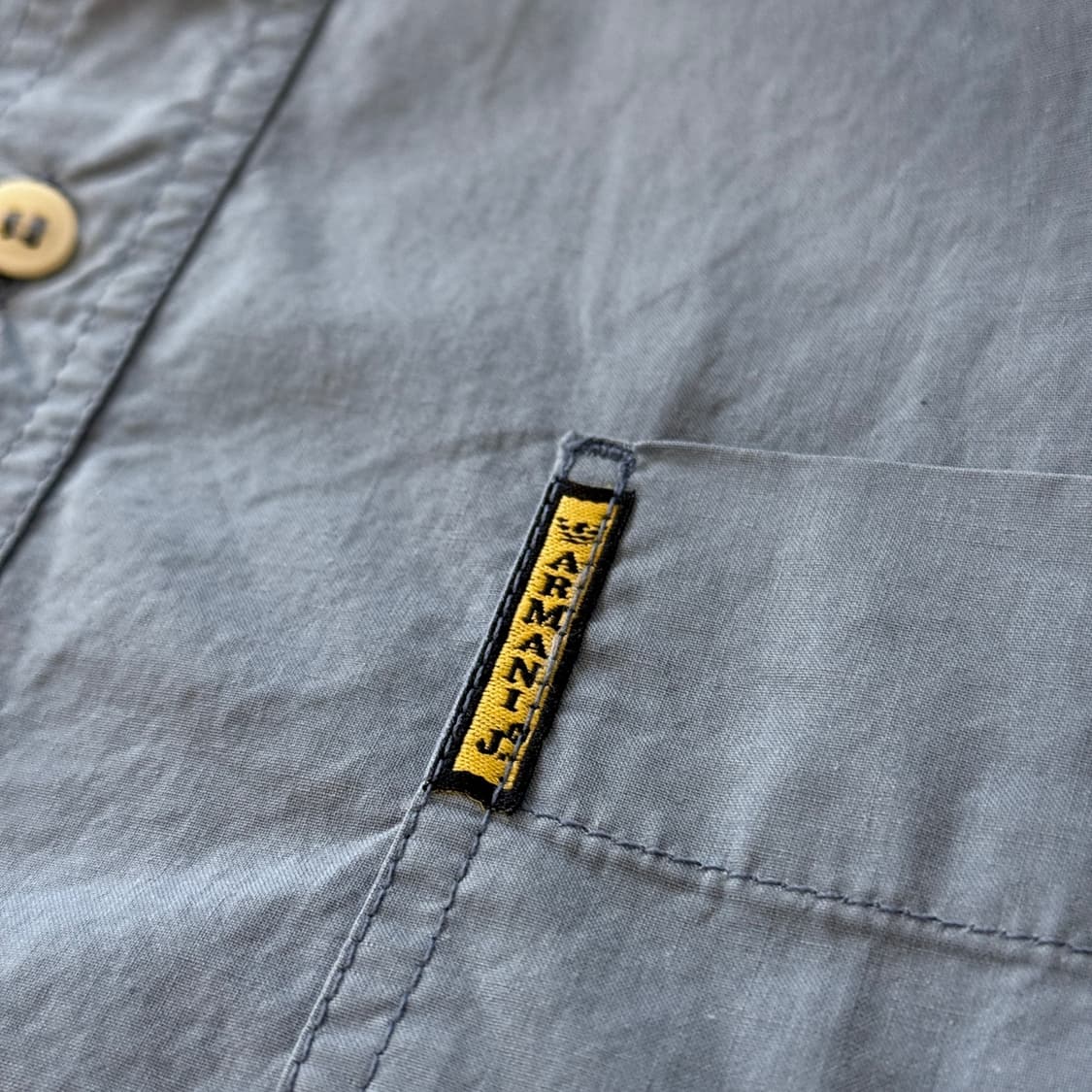 90년대 아르마니 진스 라이트 스카이 블루 셔츠 MADE IN ITALY 상품이미지3