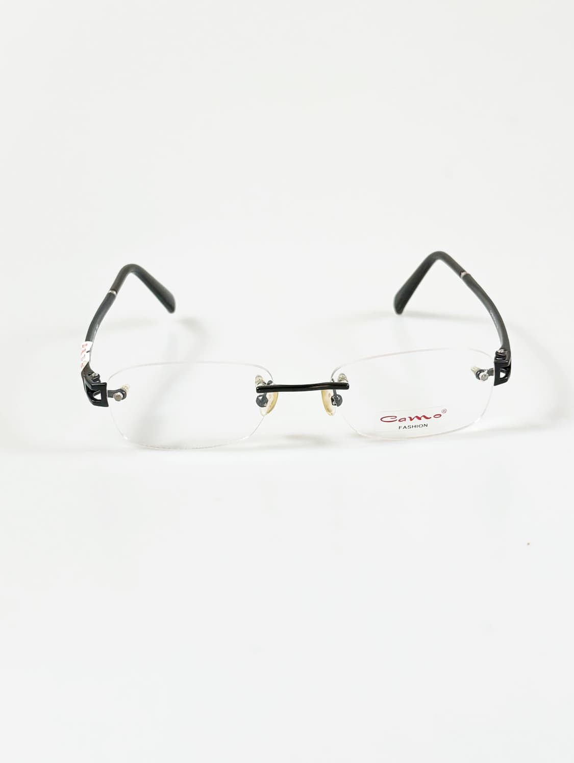 CAMO FASHION 블랙 무테 스퀘어 메탈 빈티지 안경 상품이미지1