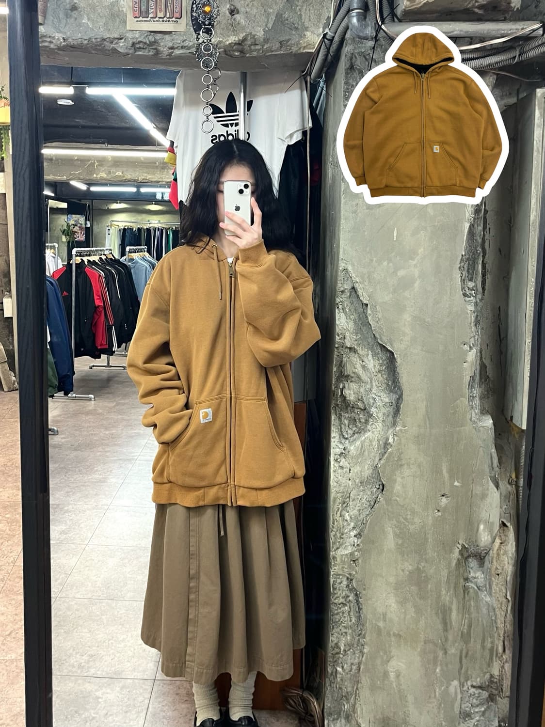 칼하트 후드집업 카멜 L #csz2742 상품이미지1