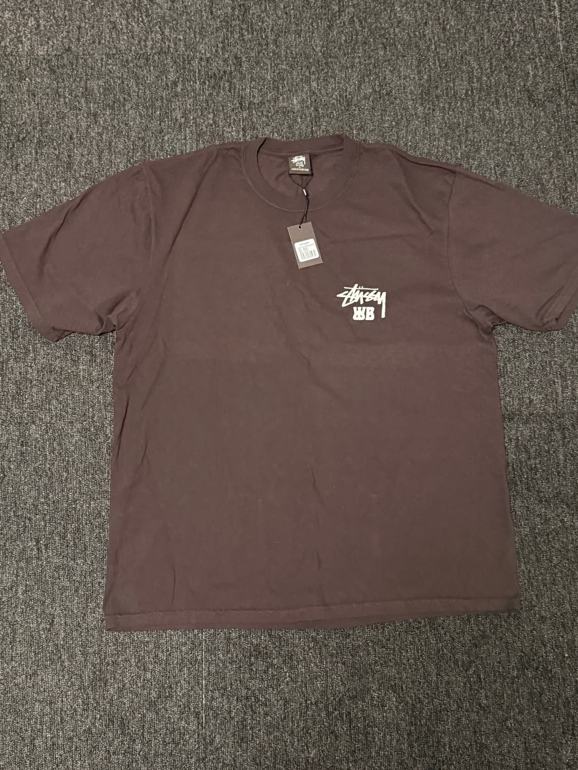 [L] 스투시 x 웨일즈 보너 오션 송 티셔츠 브라운 상품이미지1