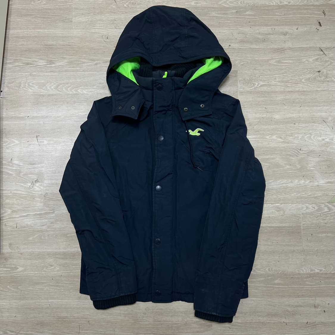 홀리스터 자수 로고 메쉬 바람막이 후드자켓 [네이비] L/100 상품이미지1