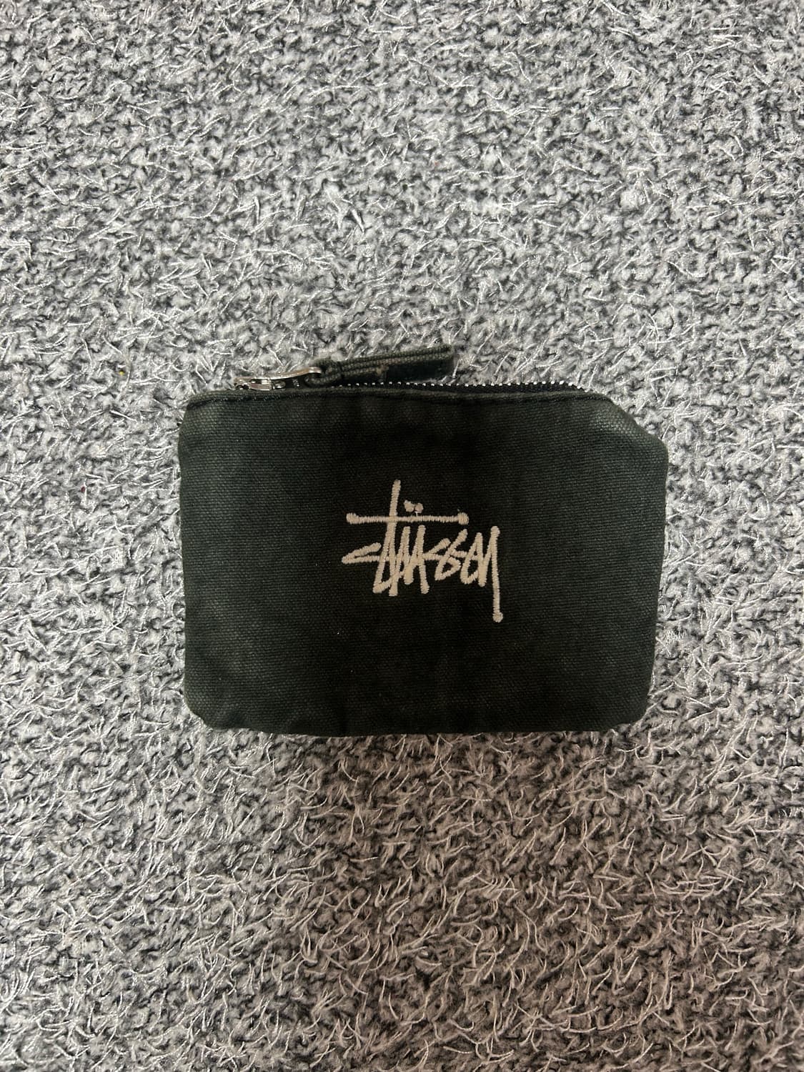 스투시 캔버스 코인 파우치 워시드 블랙 상품이미지1