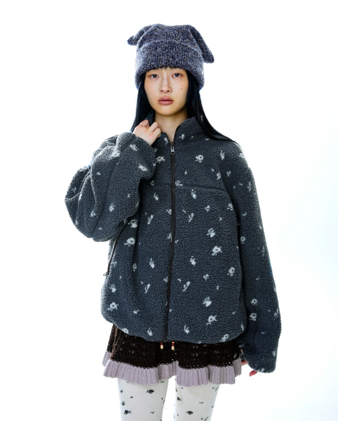 코이세이오 페탈 리버시블 플리스 자켓 그레이 상품이미지4