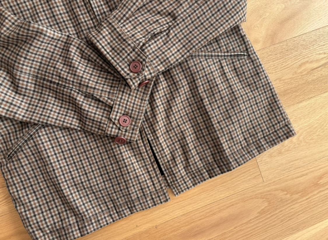 맨온더분 건클럽 체크 자켓 48사이즈 상품이미지3