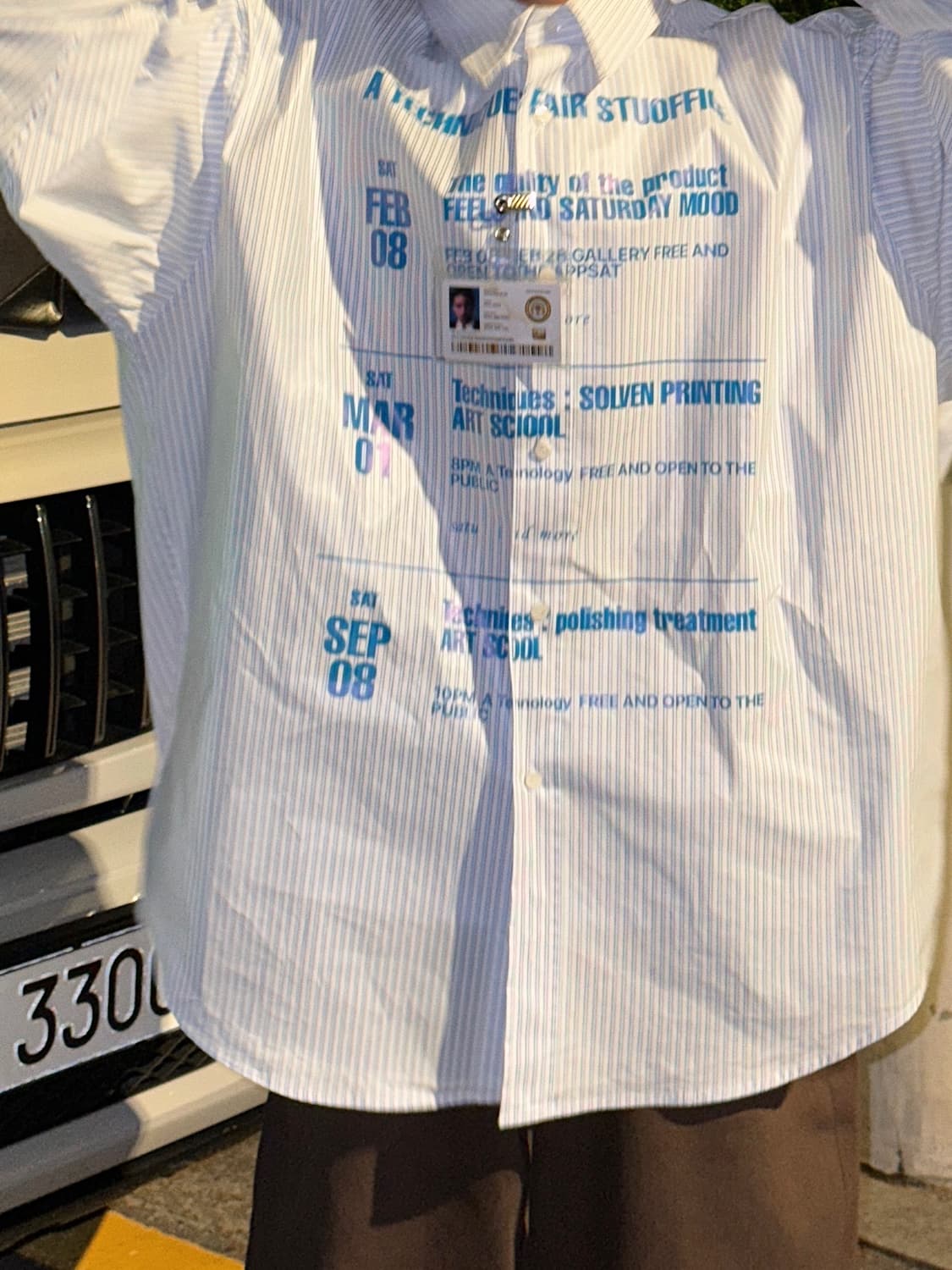 Stu 에스티유 코티드 프린팅 스트라이프 셔츠  상품이미지1