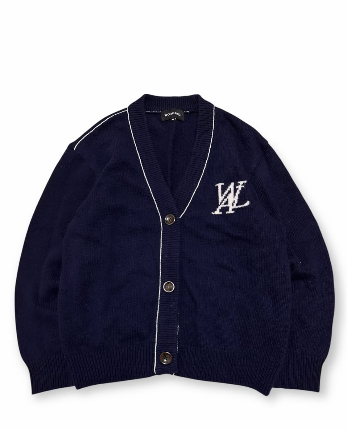 우알롱 네이비 니트 가디건 상품이미지1