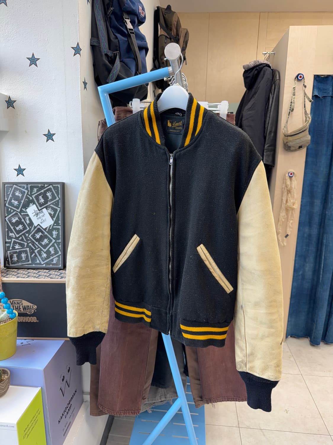 vtg wool leather varsity jacket 상품이미지6