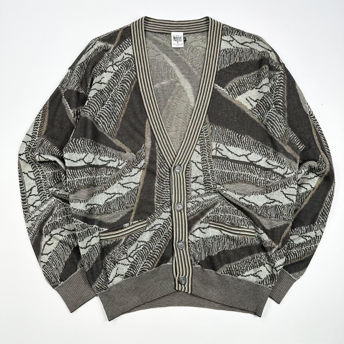 JPN 재팬빈티지 클래식 패턴 이태리 니트 가디건 M 상품이미지1