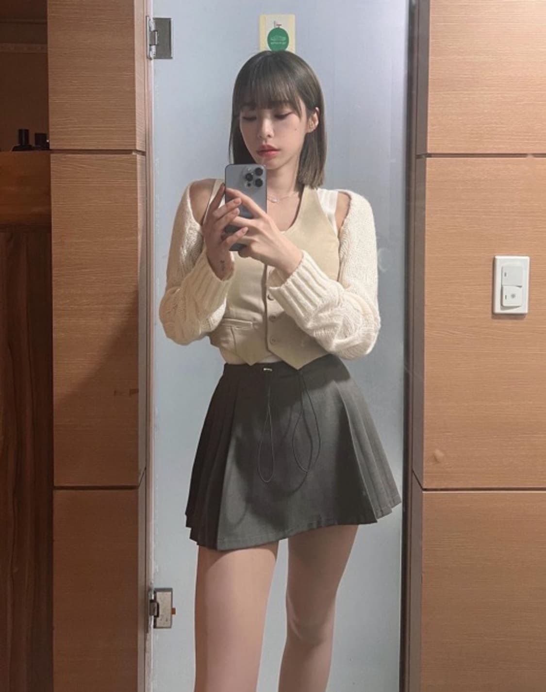 쓰리타임즈 플리츠 스커트 상품이미지4