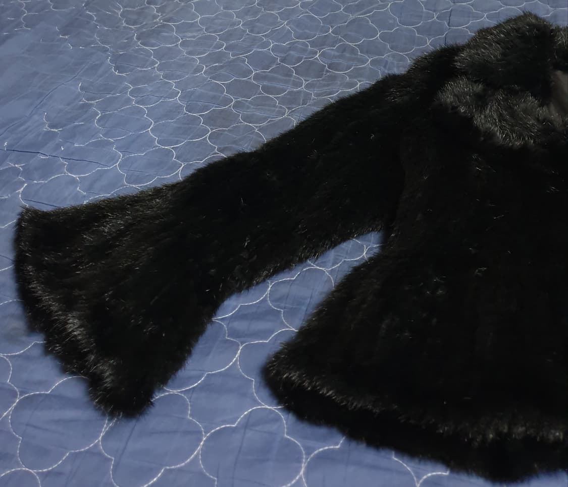 LEEGA 리가 럭셔리 밍크퍼 자켓 블랙 (M) 상품이미지3