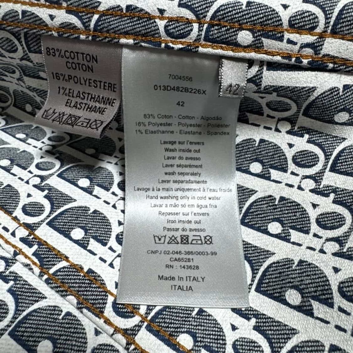 [새상품] 디올 오블리크 데님 청자켓 42 상품이미지3