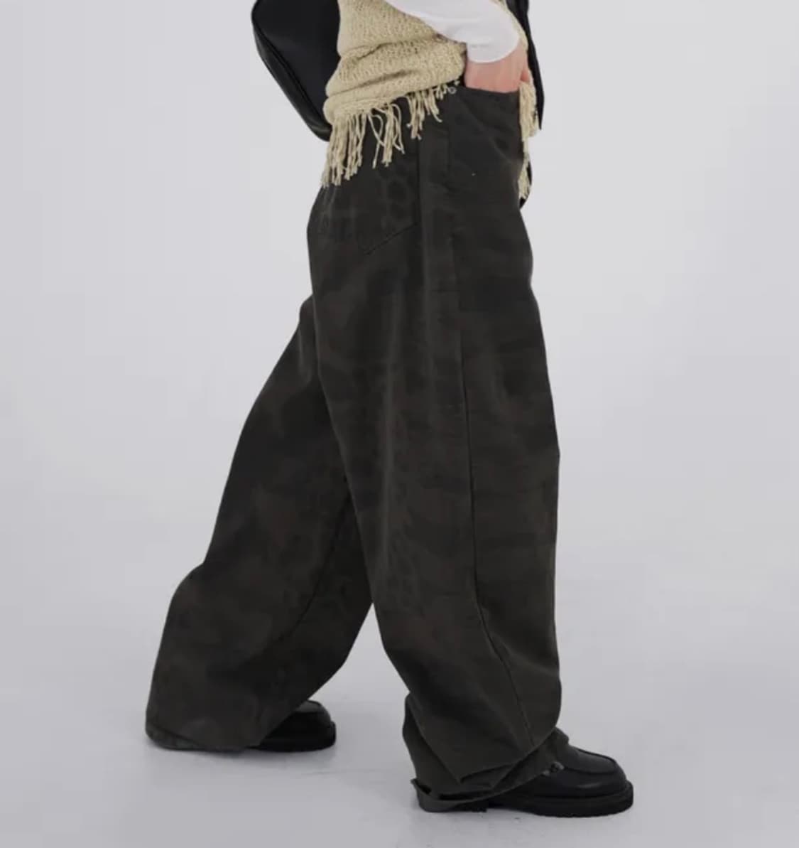 OOTJ 레오파드 카모 와이드 팬츠 상품이미지4