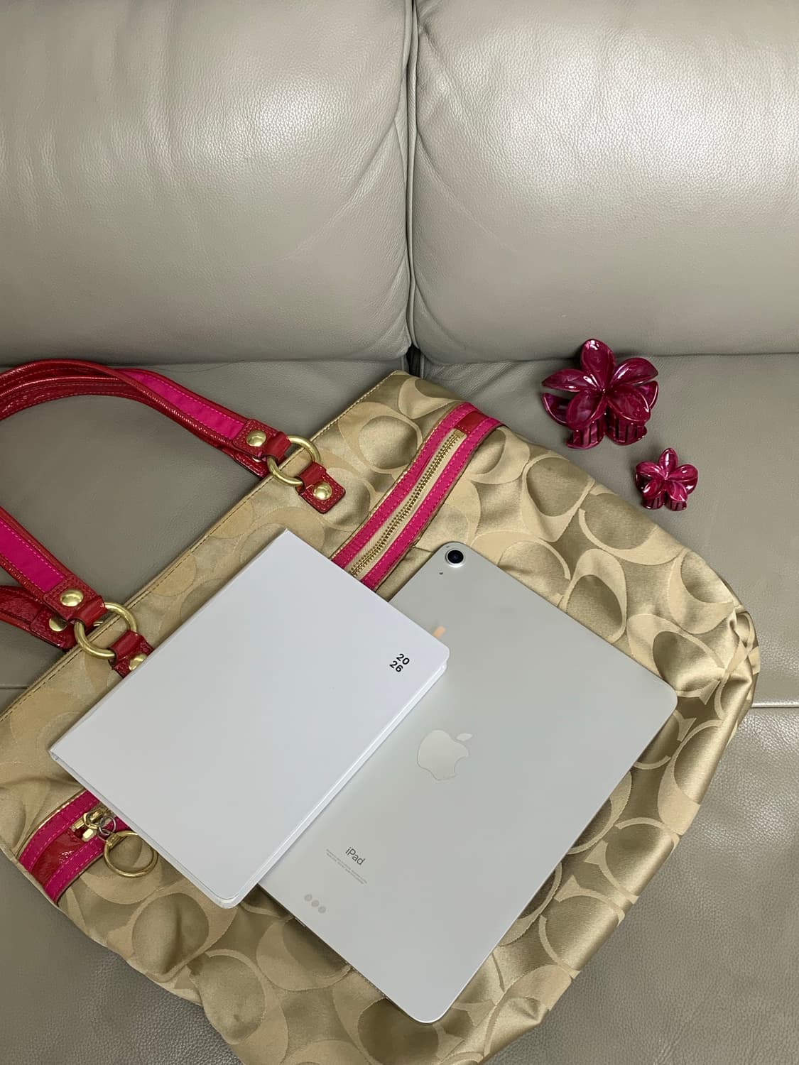 코치 핑크 포인트 갸루 빅숄더백 상품이미지1