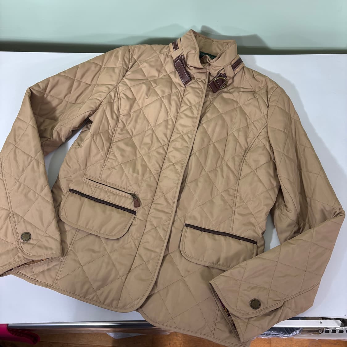 우먼XS-S 폴로 로렌진스 베이지 퀼팅자켓 상품이미지2