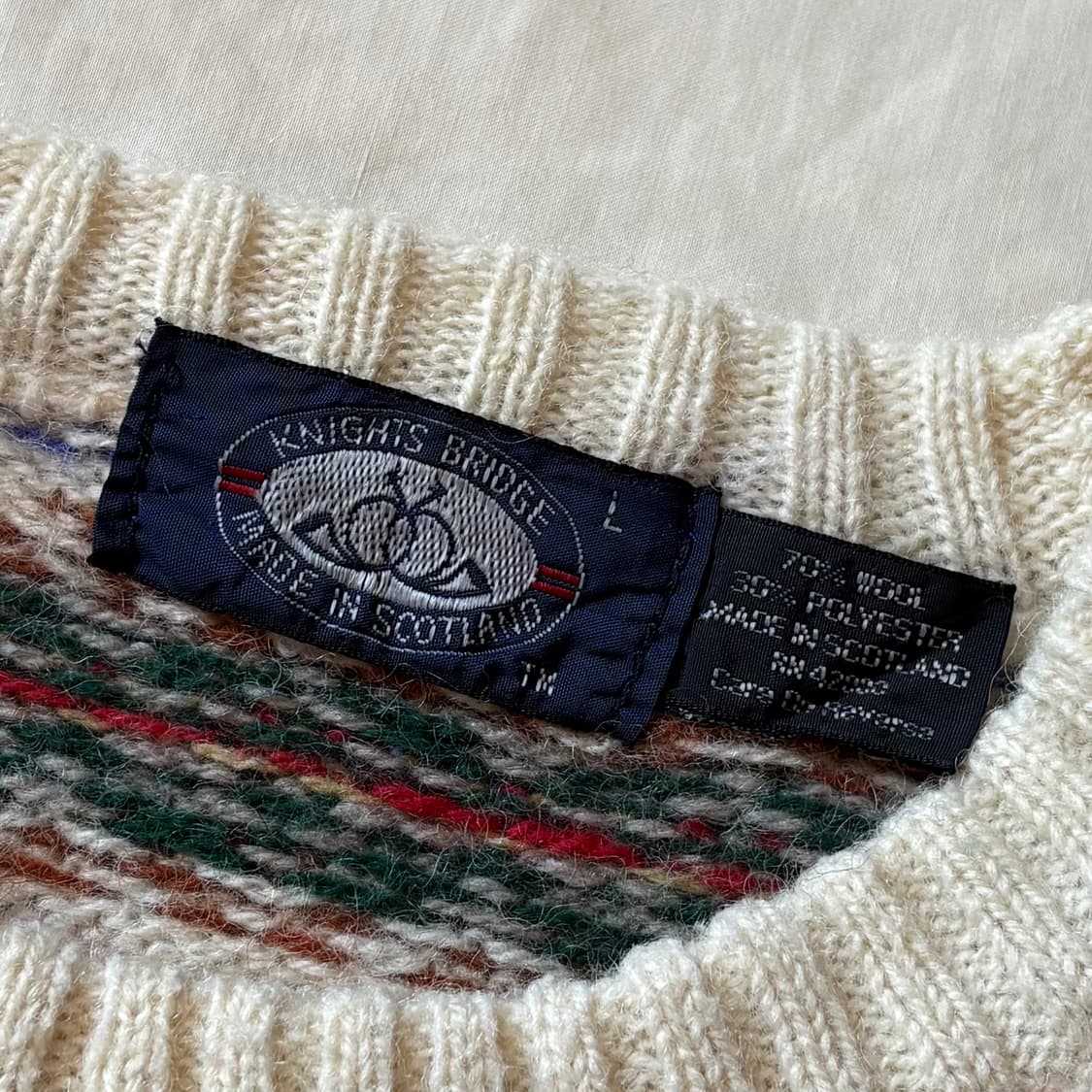 [L] 80s 스코틀랜드 KNIGHTS BRIDGE 페어아일 니트 스웨터 상품이미지3