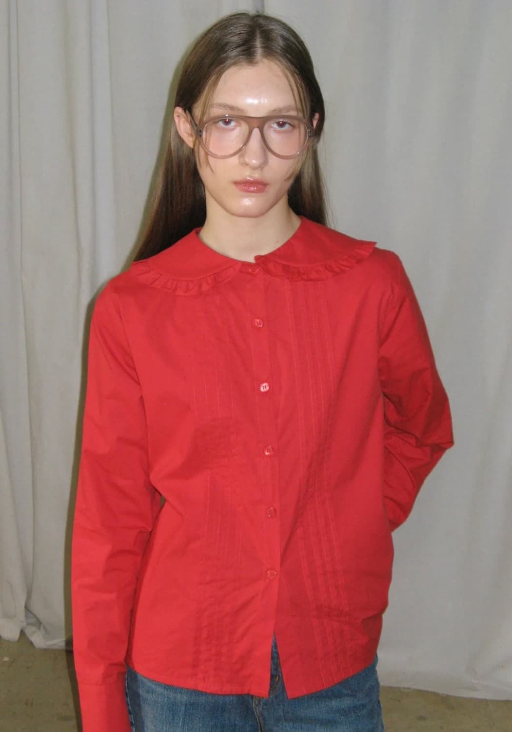 시눈 Round Frill Collar Shirt 새상품 상품이미지2
