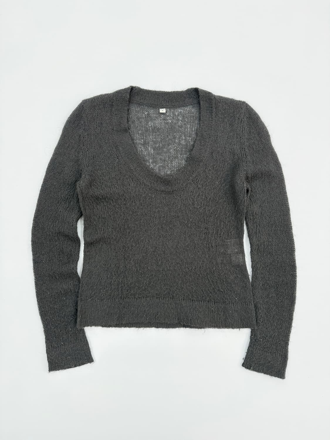 빈티지 그레이 시스루 레이어드 니트 상품이미지1