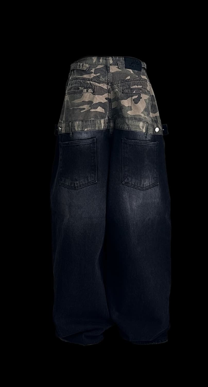 [m] 프리아큐파이 카모 히프 레이어드 데님 상품이미지3