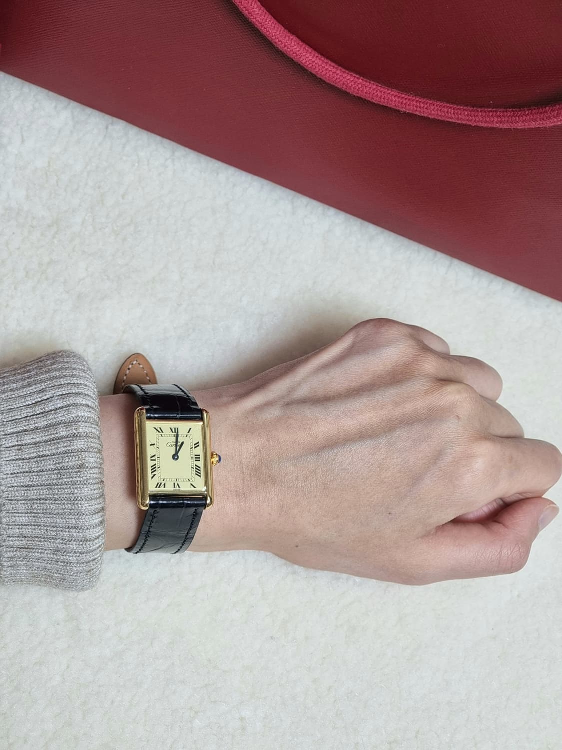 까르띠에 빈티지 탱크머스트 L 샴페인다이얼 핀버클 시계 (남녀 공용) 상품이미지8