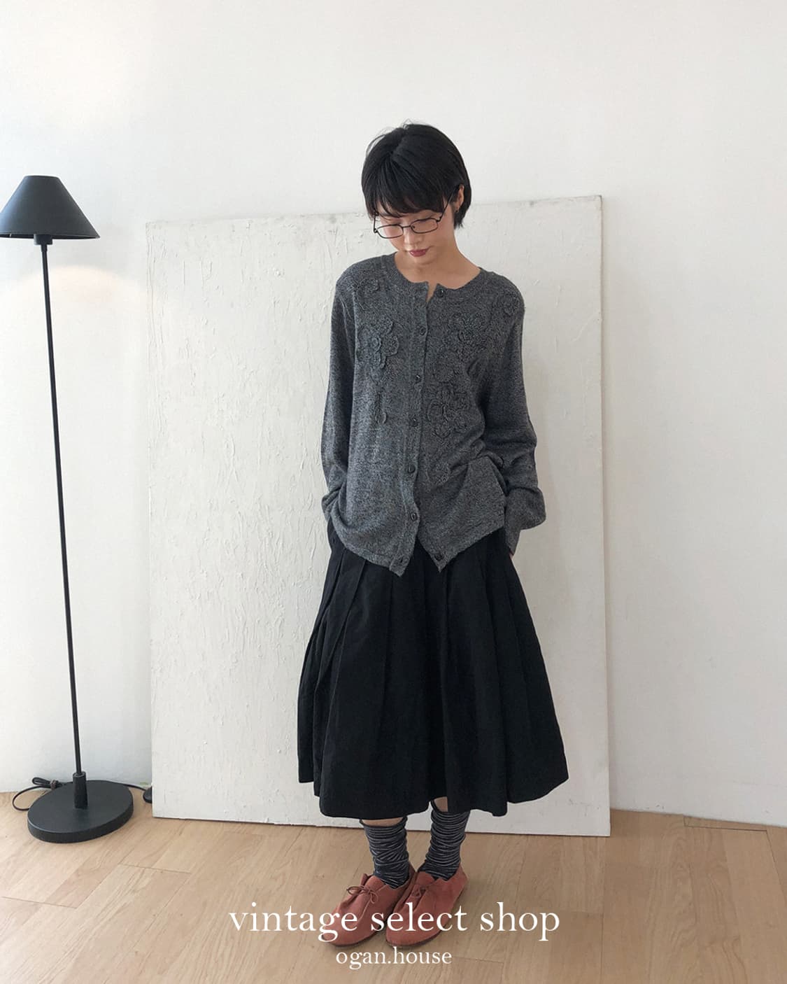 vintage flower embroidery knit cardigan 상품이미지4