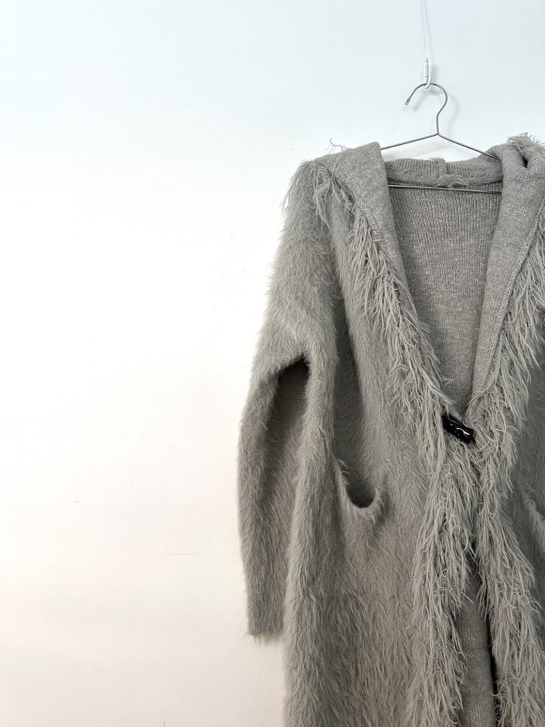 Boucle hoody open cardigan / grey 상품이미지3