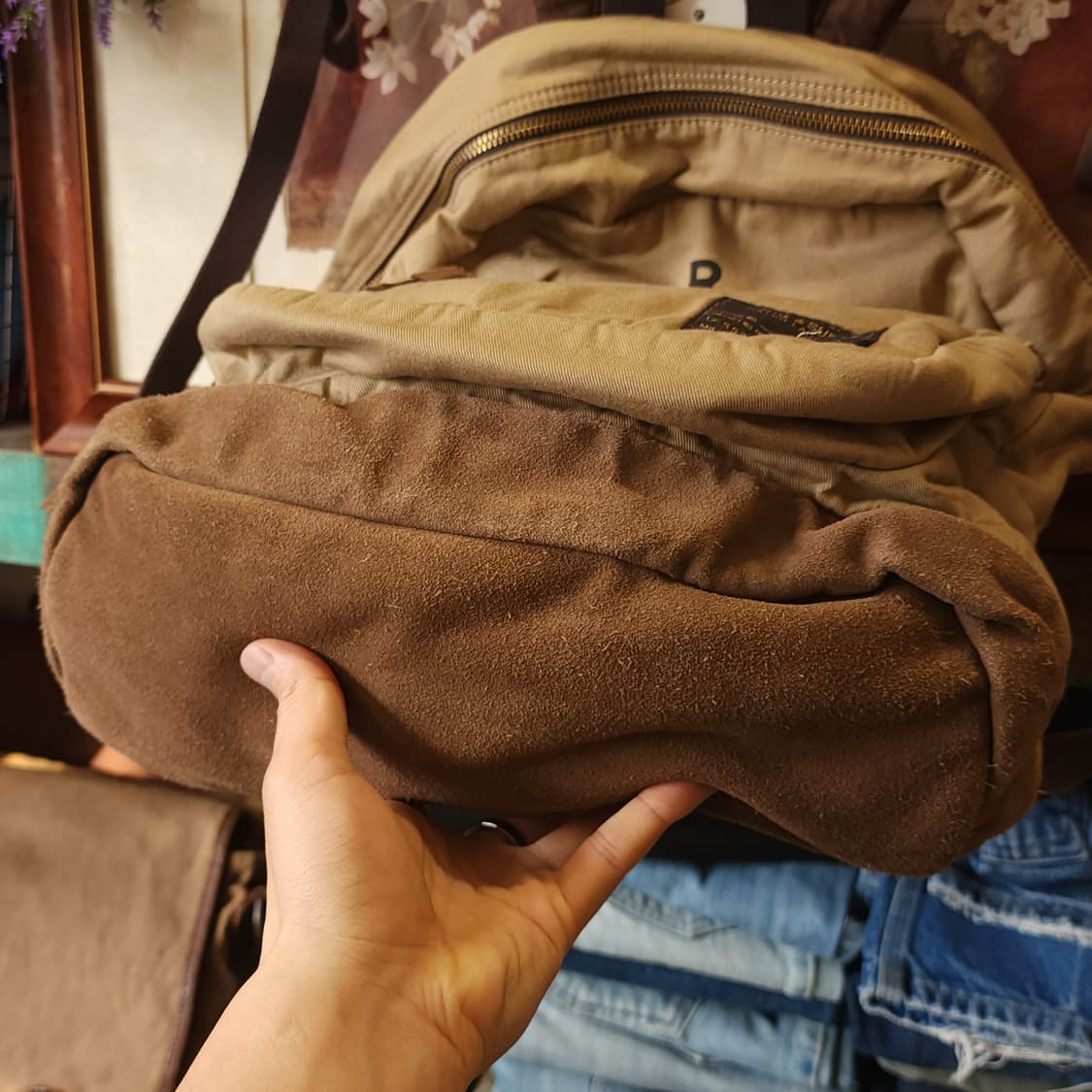 폴로 데님앤서플라이 밀리터리 백팩 캔버스 레더 백팩 상품이미지6