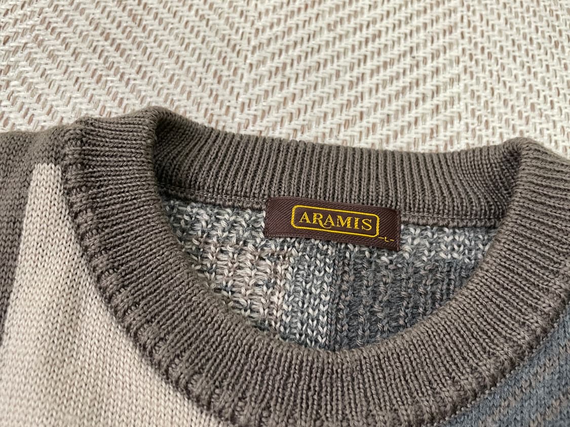 아라미스 지오메트릭 패치워크 자카드 니트 상품이미지5