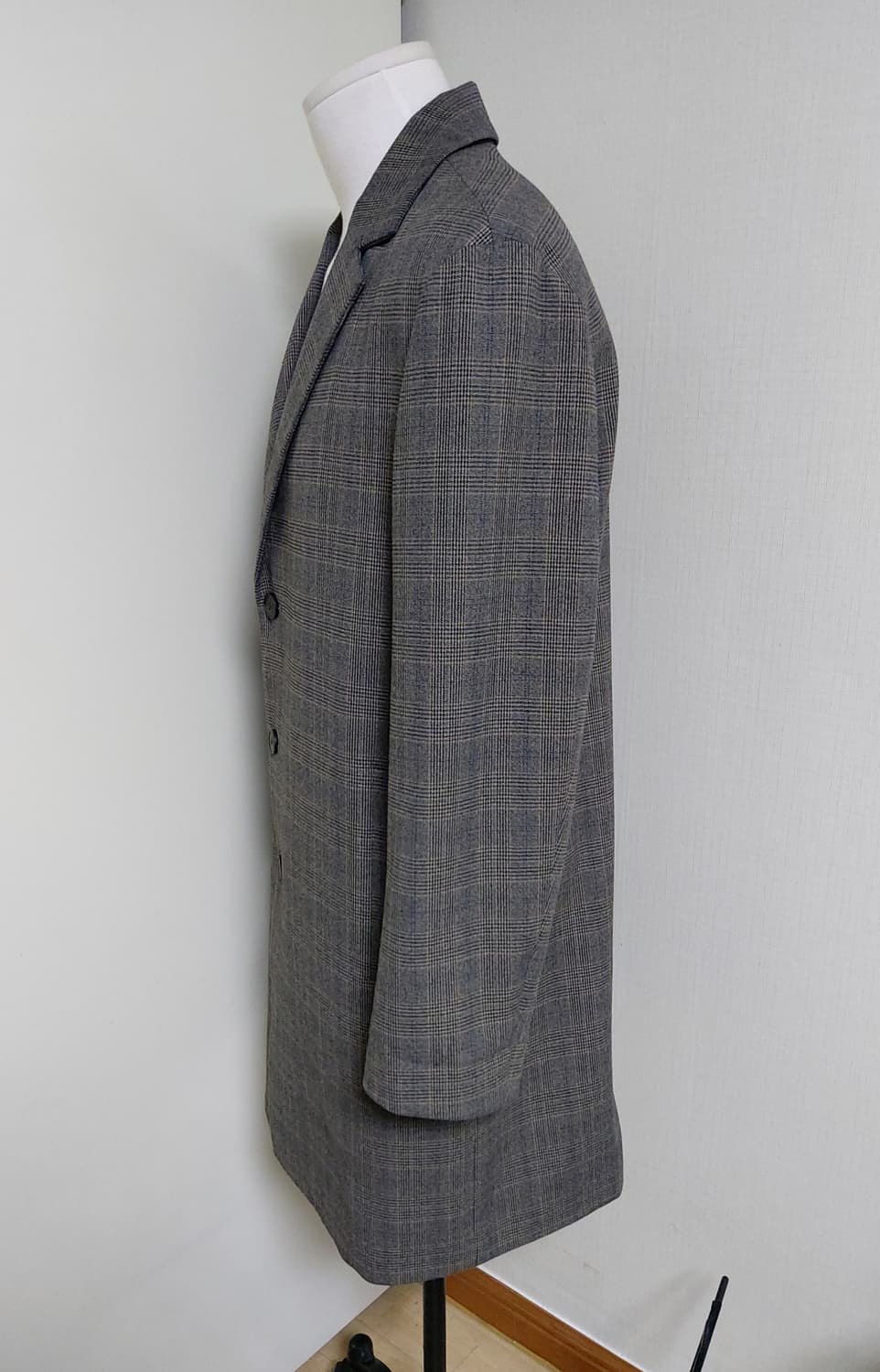 마인드브릿지 스판체크 세미오버 싱글코트(105) 상품이미지3