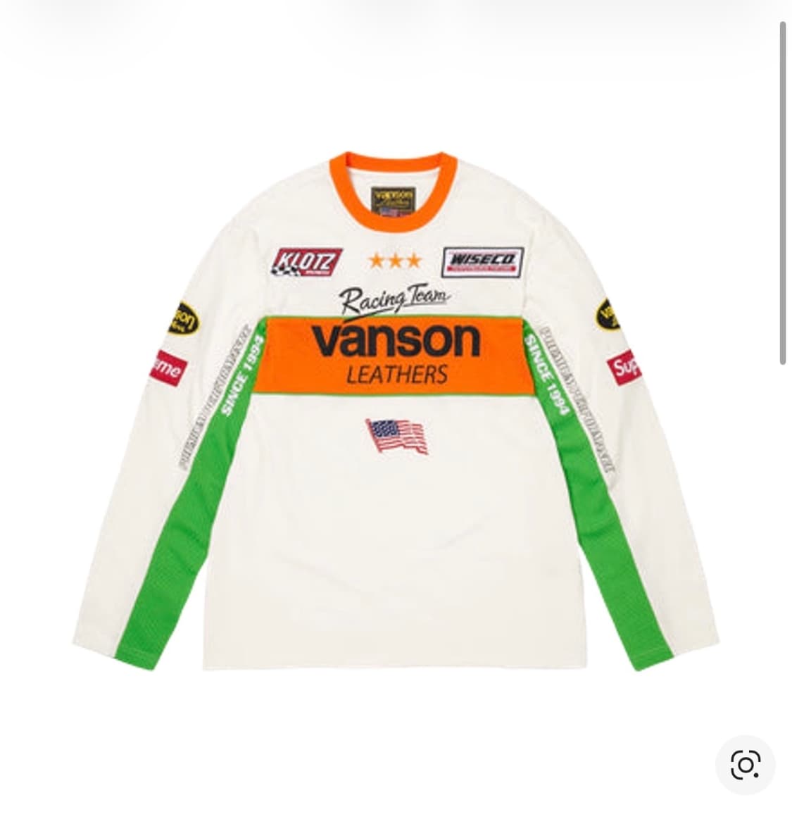 슈프림 벤슨 레더스 롱슬리브 탑 화이트 상품이미지1