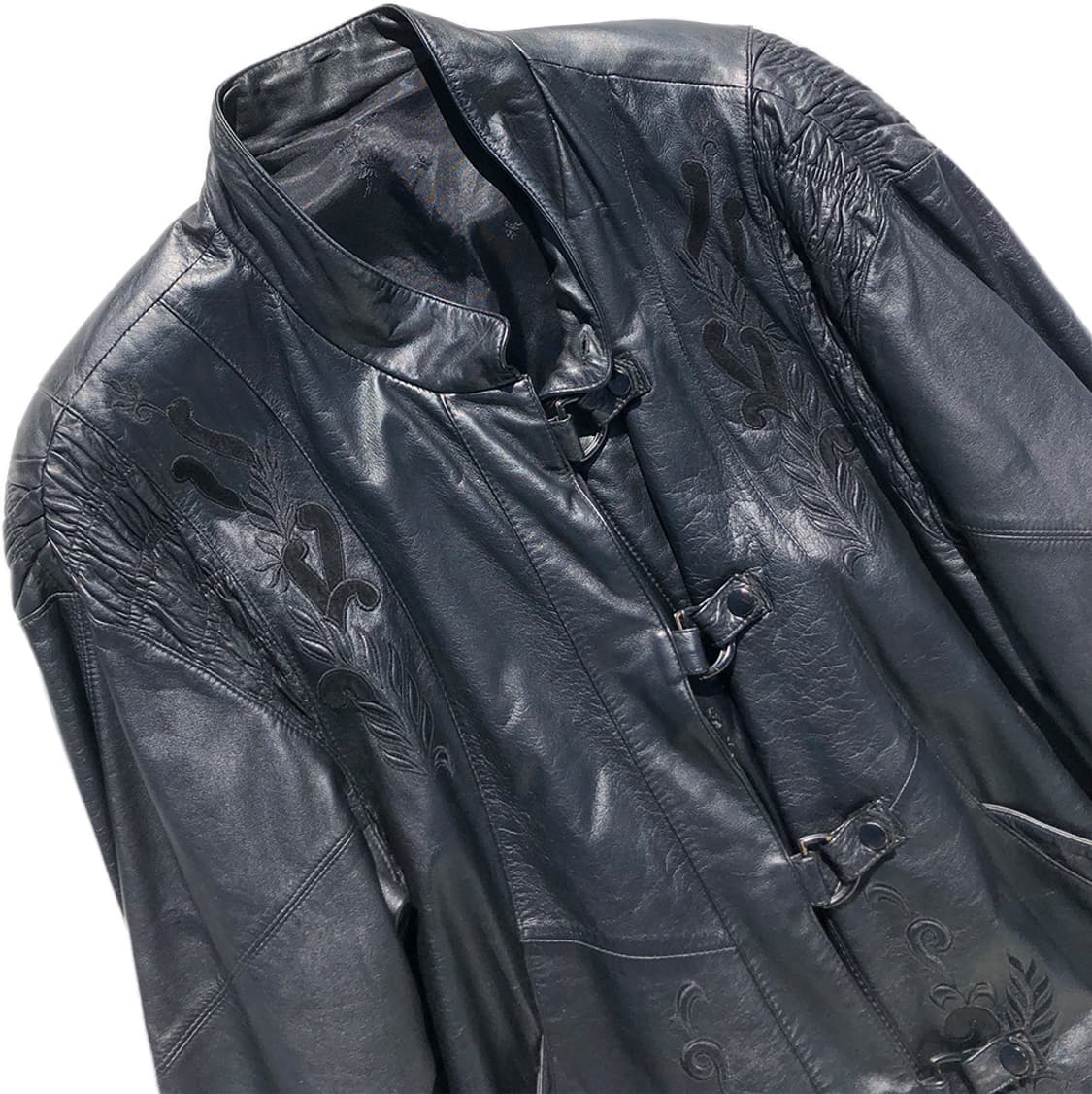 빈티지 램스킨 차이나 카라 가죽 자켓 상품이미지5