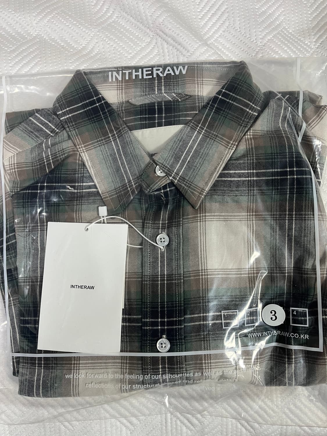 인더로우 라이트 플란넬 체크셔츠 그레이시 올리브 size 3 상품이미지4