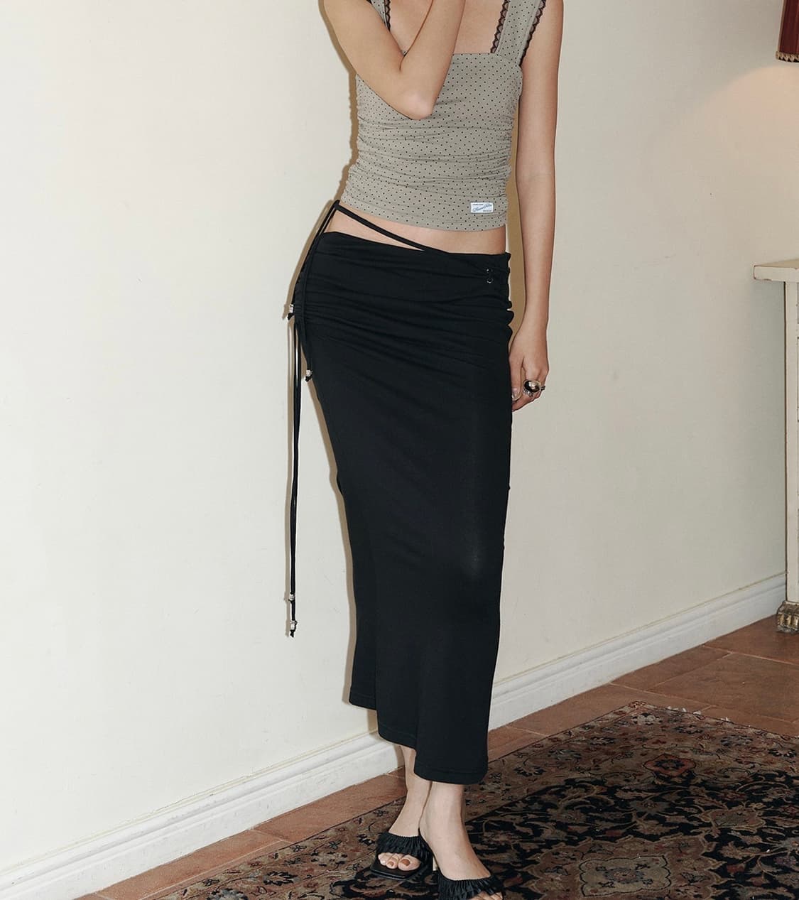 플노팔 Moss Eyelet Shirring Long Skirt 상품이미지2