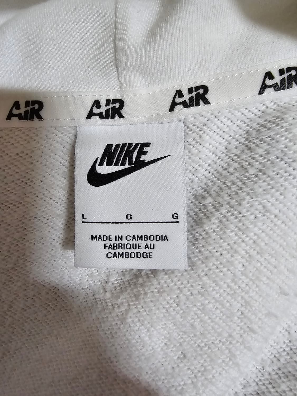 나이키 여성 오버사이즈 화이트 집업 후두 크롭 L/90 새상품 상품이미지9