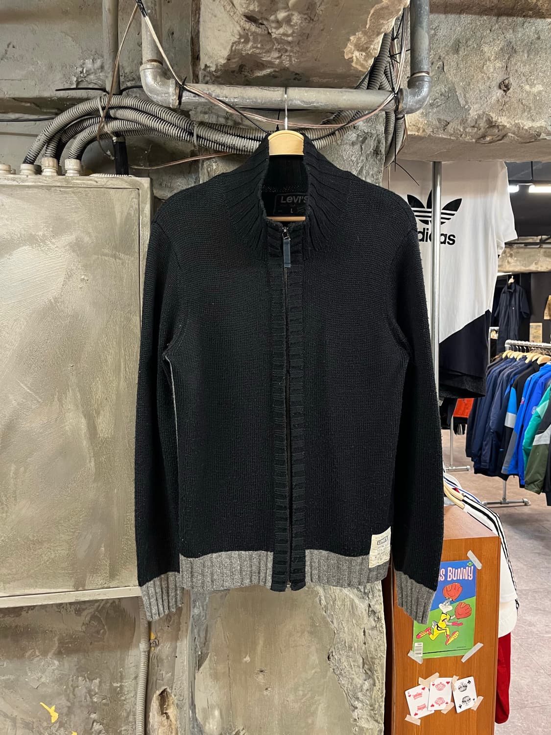 리바이스 니트 집업 블랙 L  #csz2876 상품이미지1
